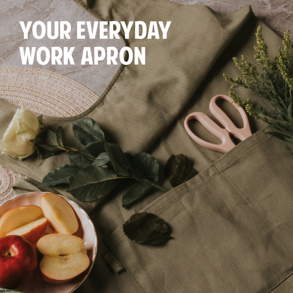 Hudson Durable Goods Cross Back Smock Apron for Women in Sage