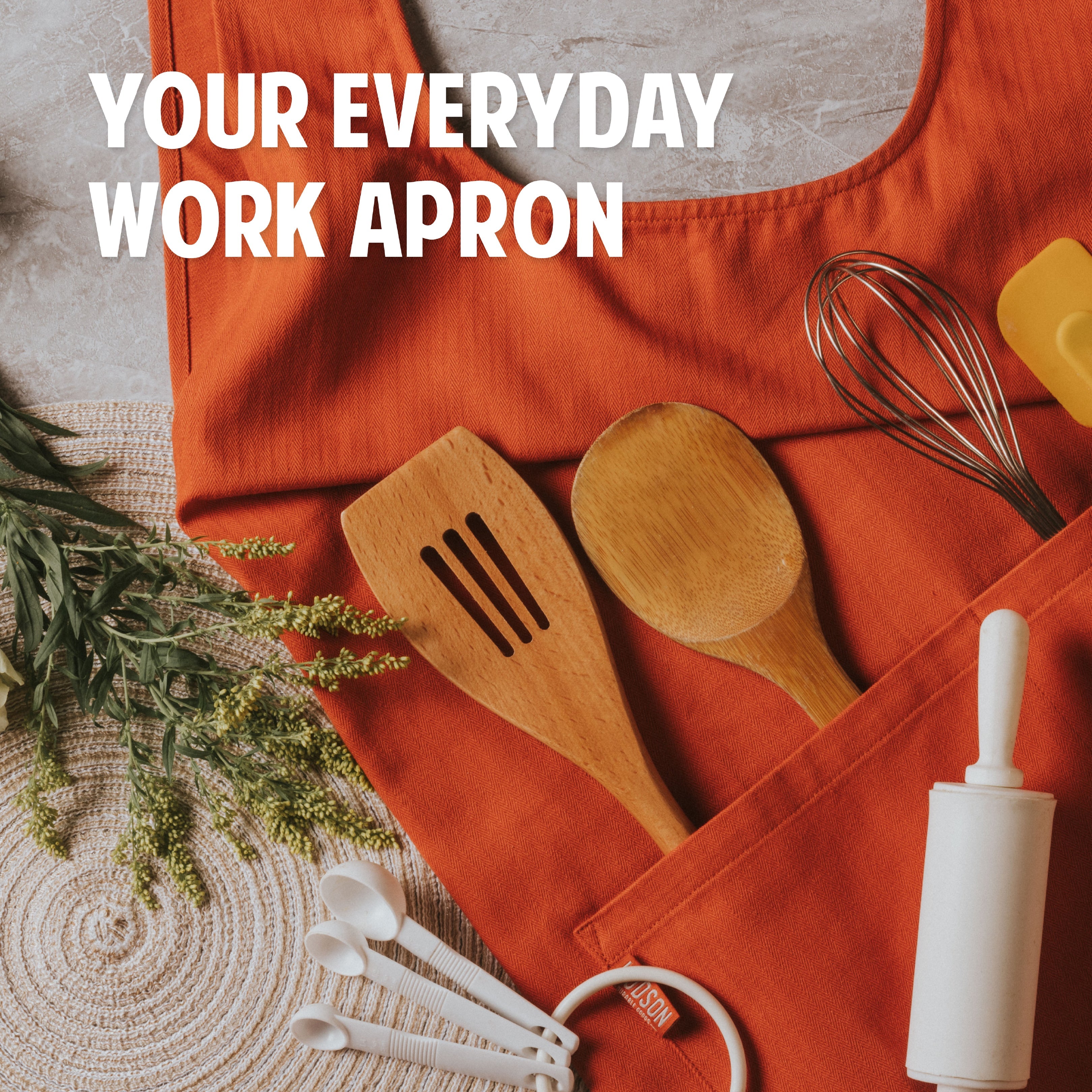 Hudson Durable Goods Cross Back Smock Apron for Women in Terracotta