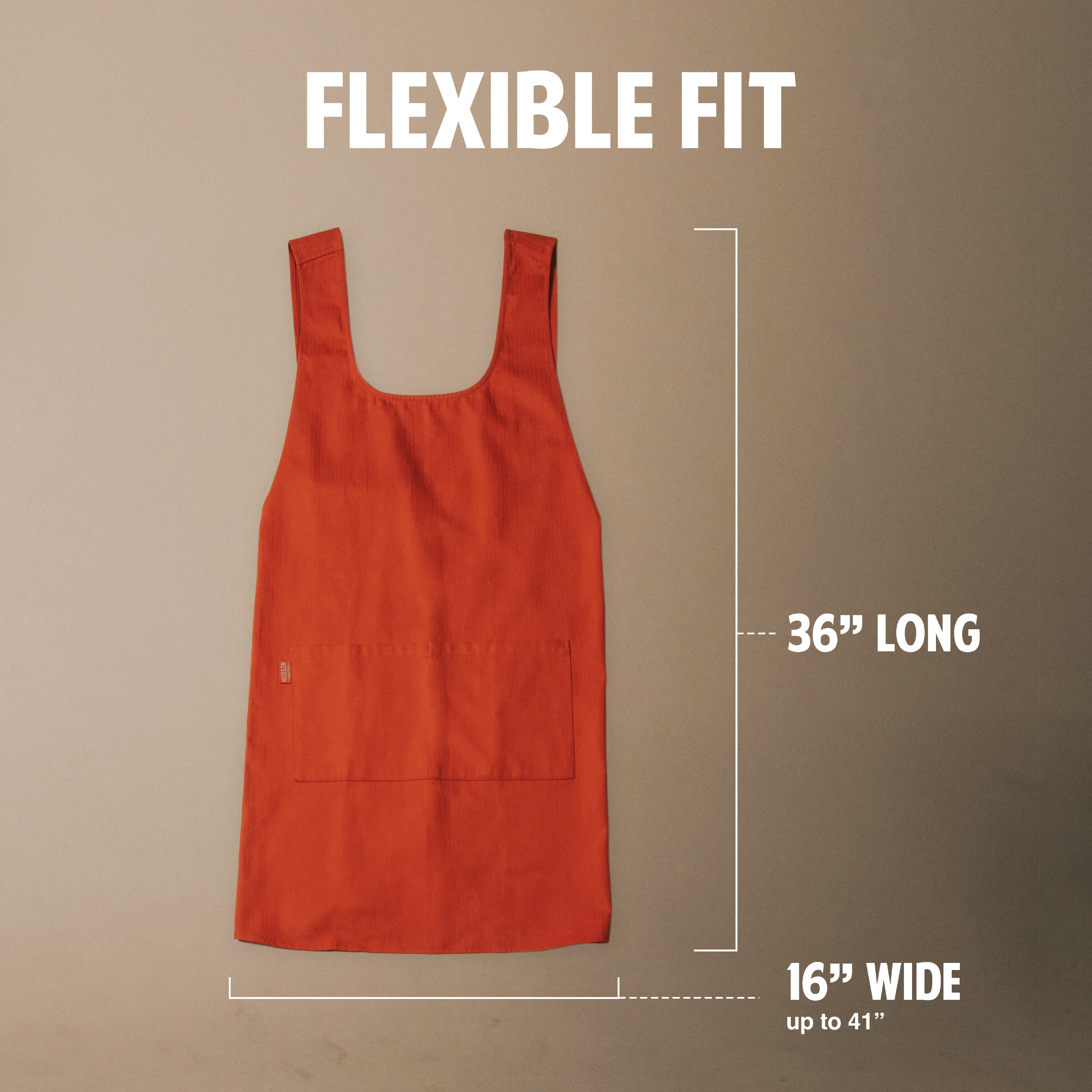 Hudson Durable Goods Cross Back Smock Apron for Women in Terracotta