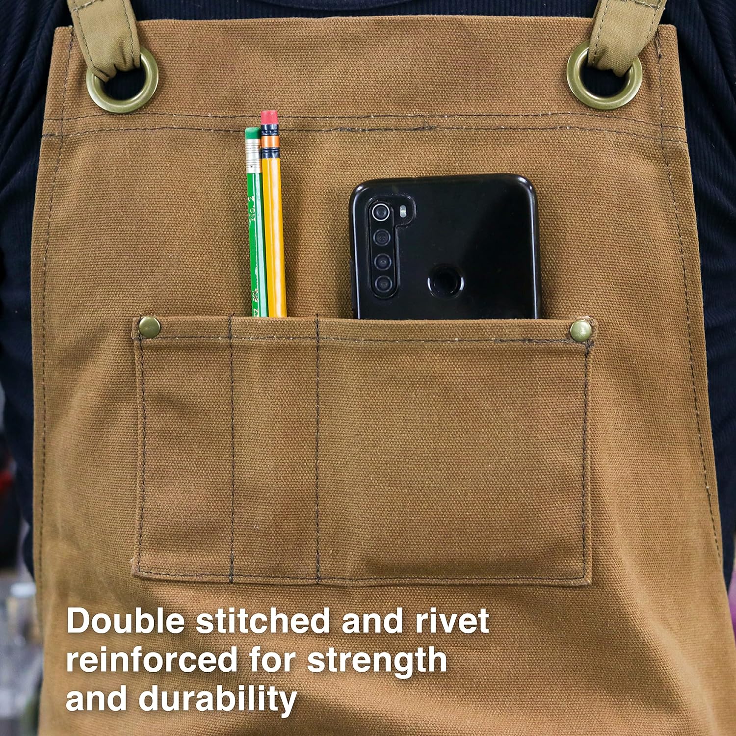 Heavy Duty 16 oz Waxed Canvas Woodworking Apron - HDG901W