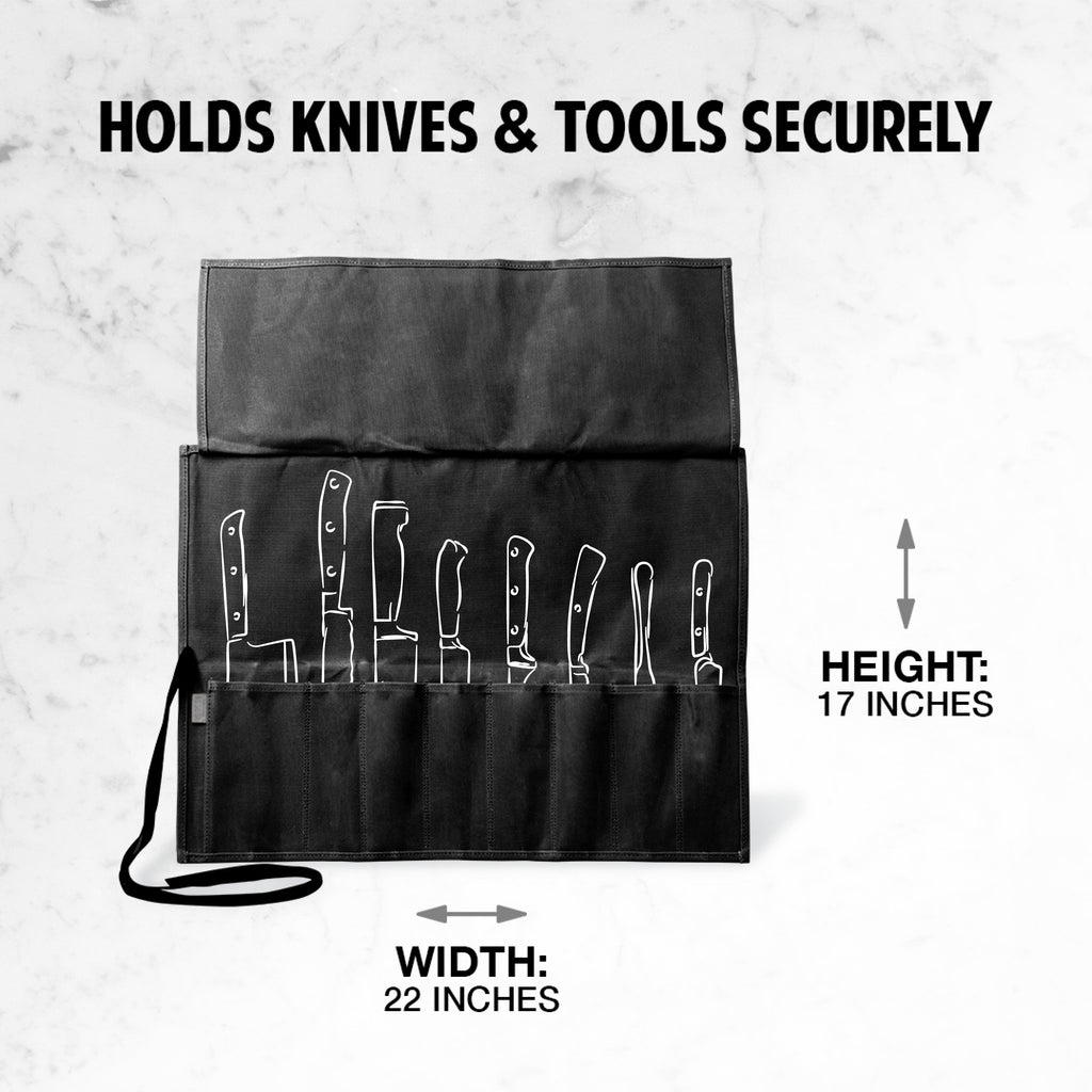 Hudson Durable Goods Premium Waxed Canvas Knife Roll (Charcoal)