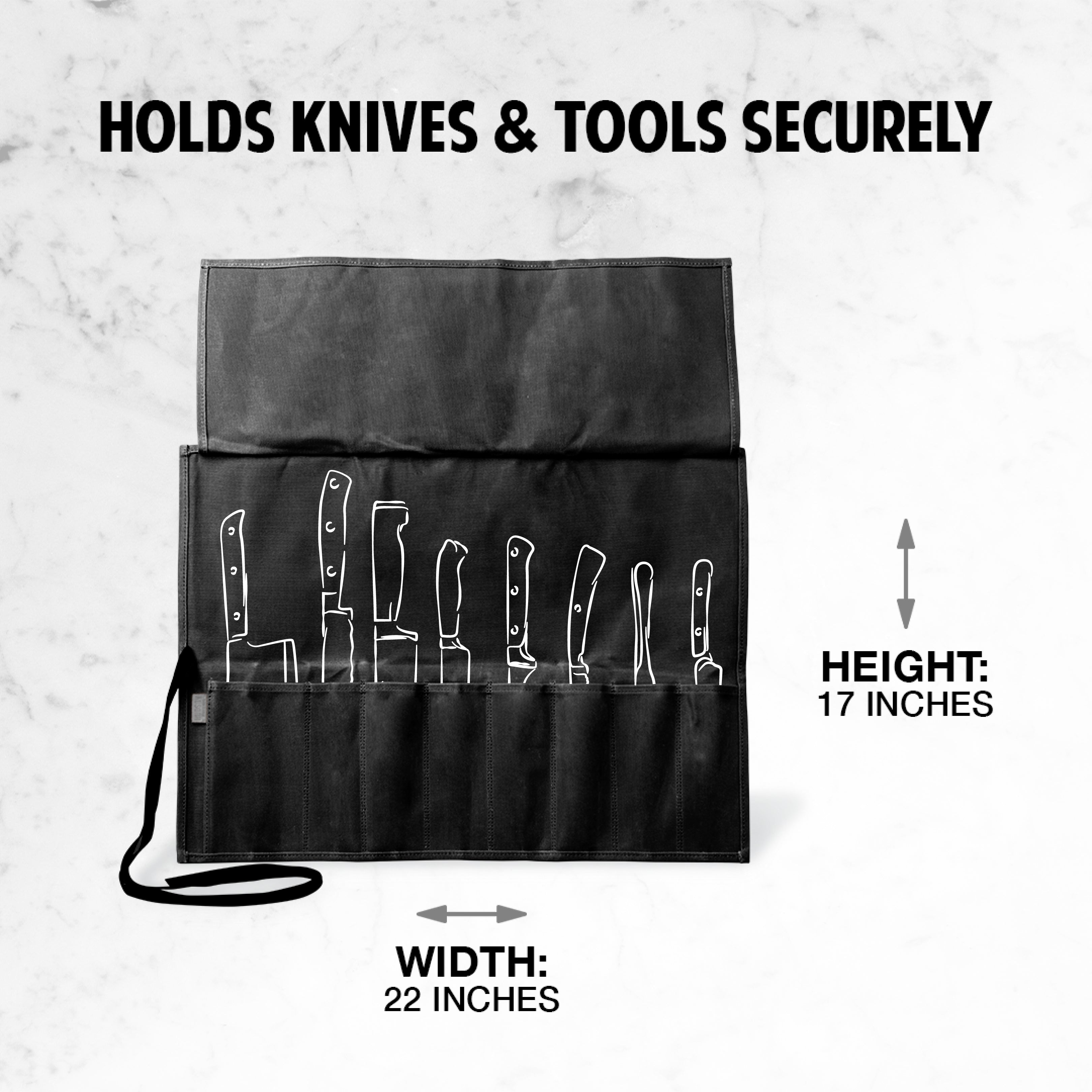 Hudson Durable Goods Premium Waxed Canvas Knife Roll (Charcoal)