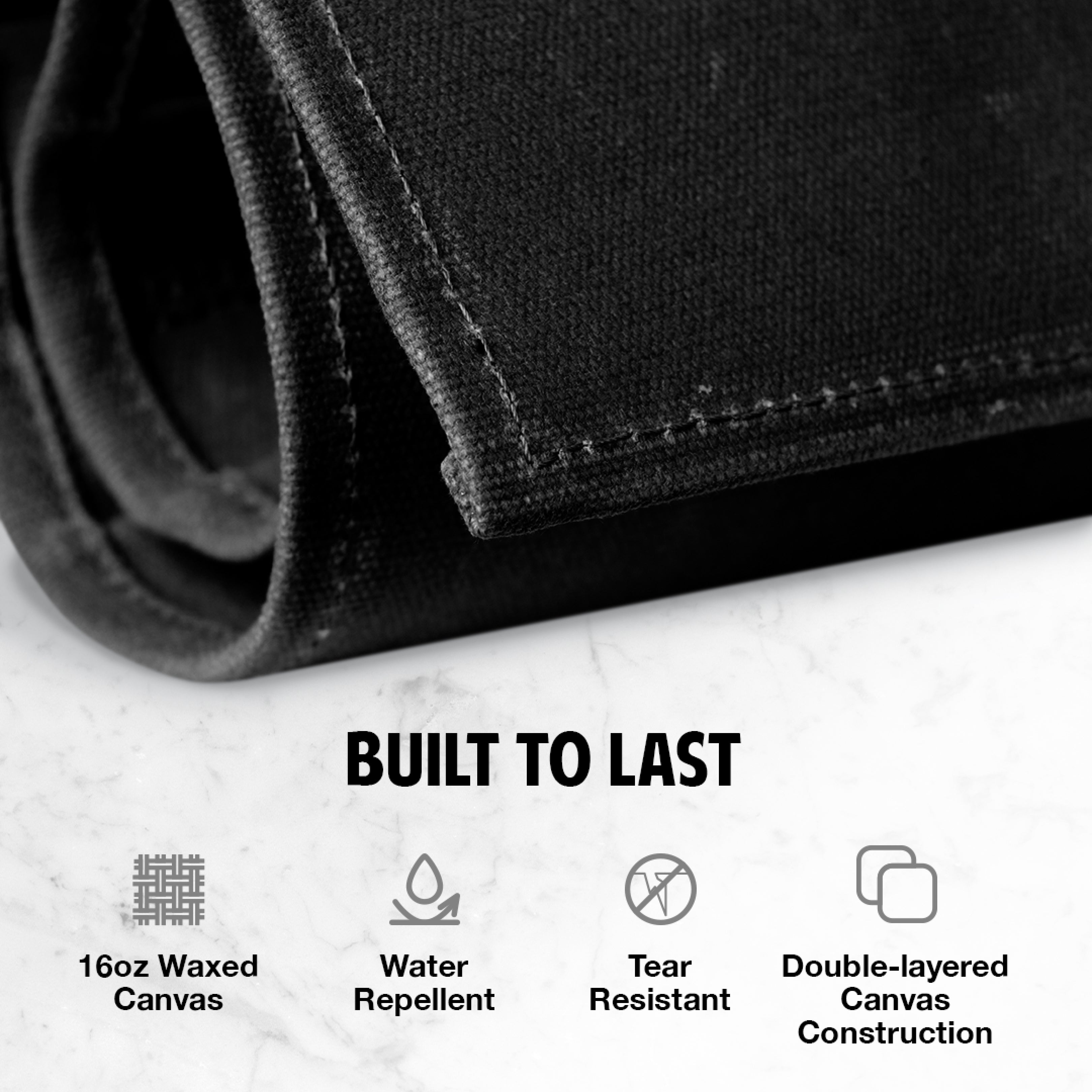 Hudson Durable Goods Premium Waxed Canvas Knife Roll (Charcoal)