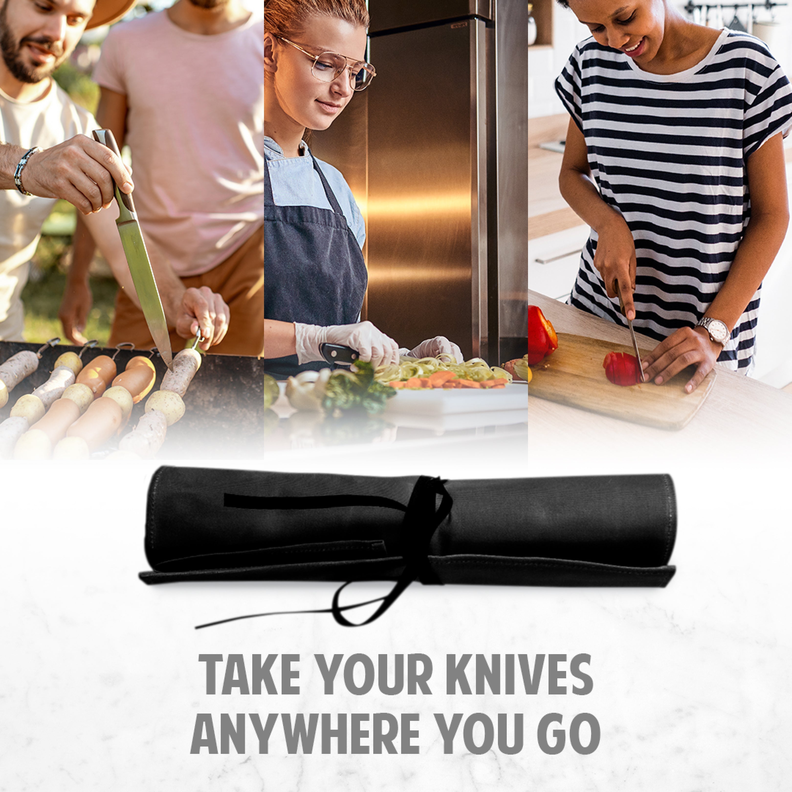 Hudson Durable Goods Premium Waxed Canvas Knife Roll (Charcoal)