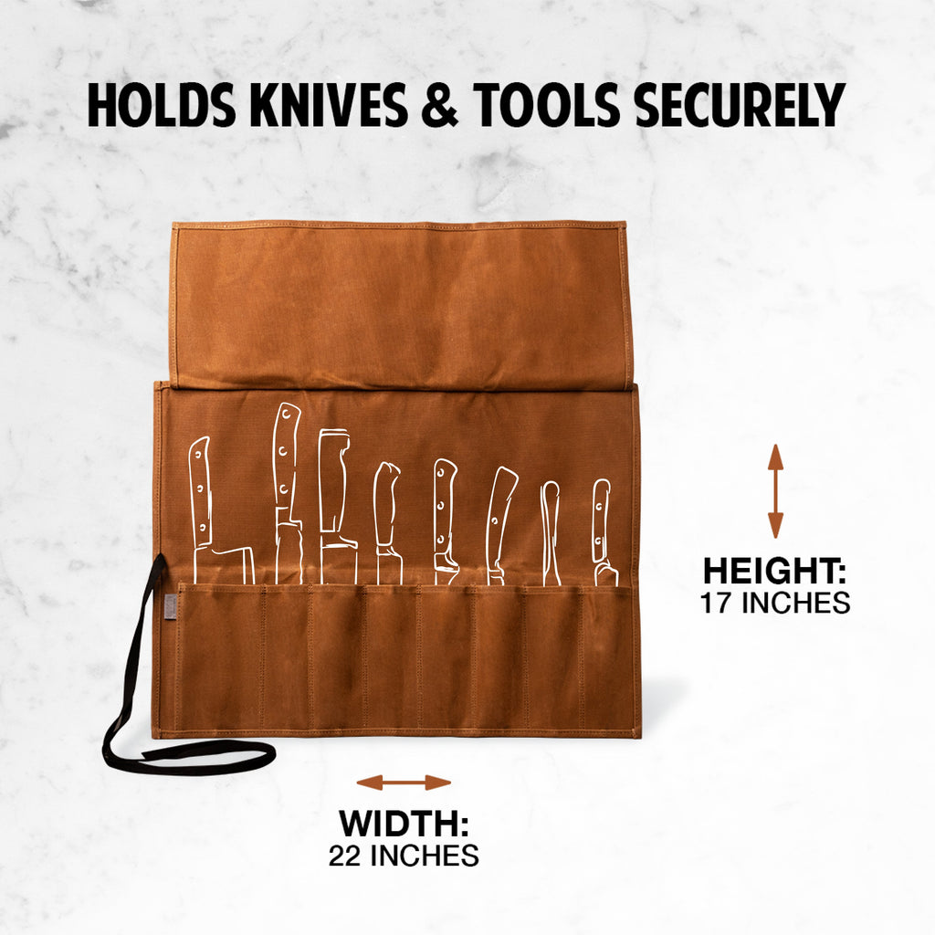 Hudson Durable Goods Premium Waxed Canvas Knife Roll (Tan)