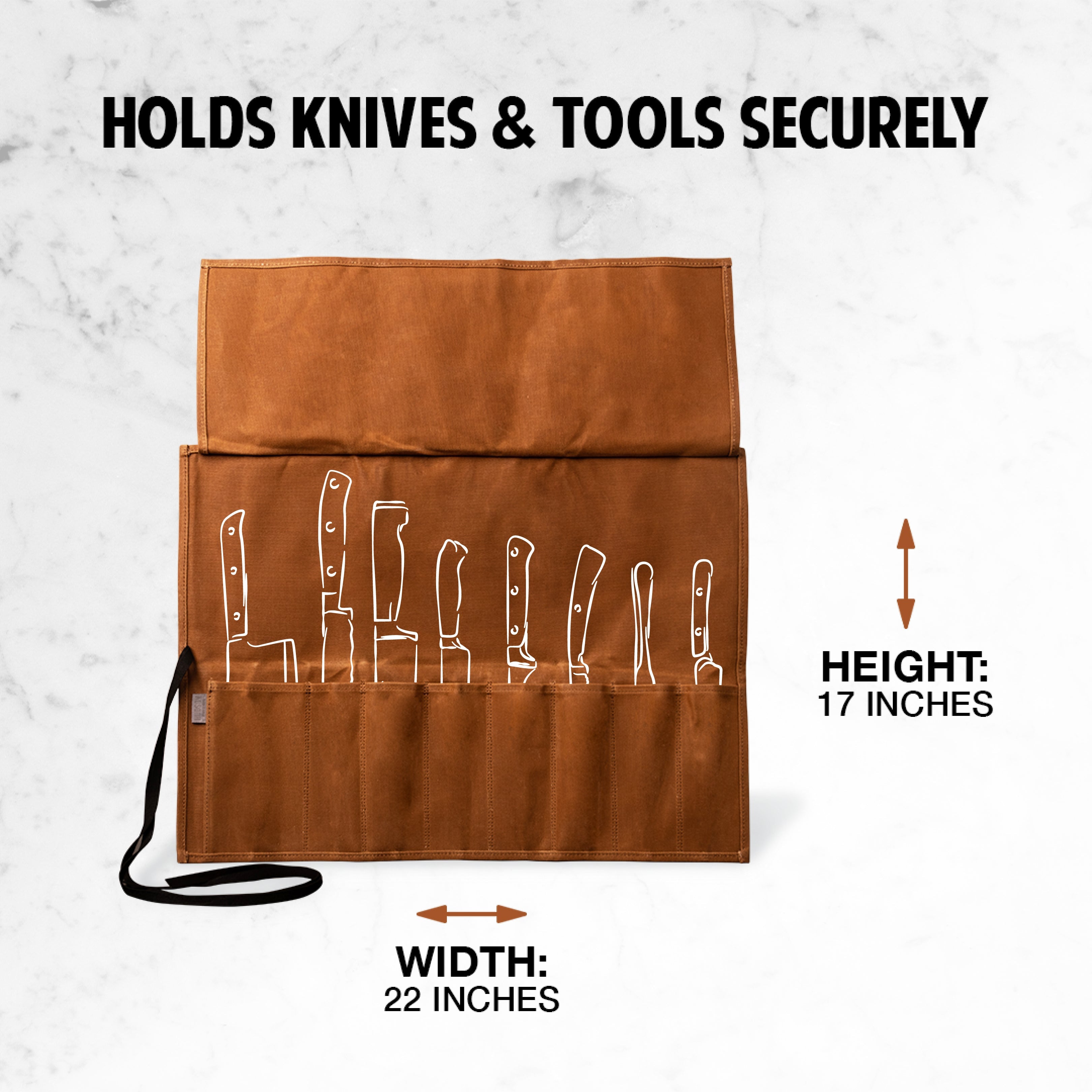 Hudson Durable Goods Premium Waxed Canvas Knife Roll (Tan)