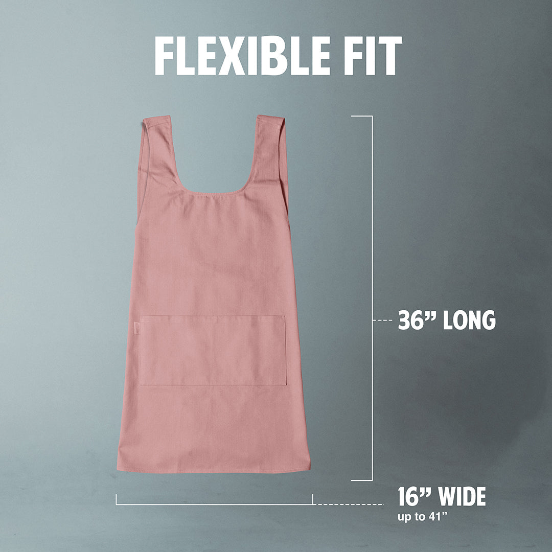 Hudson Durable Goods Cross Back Smock Apron for Women in Rose