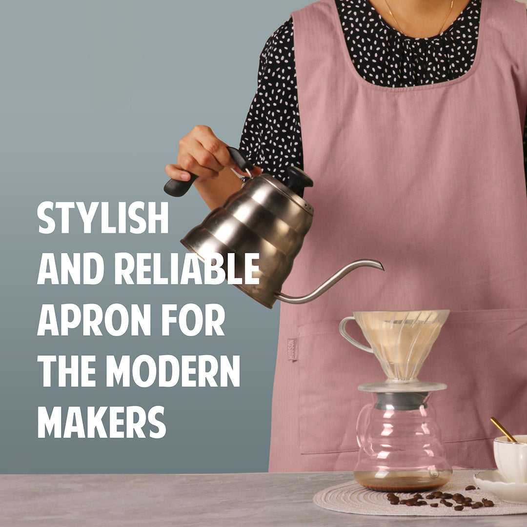 Hudson Durable Goods Cross Back Smock Apron for Women in Rose