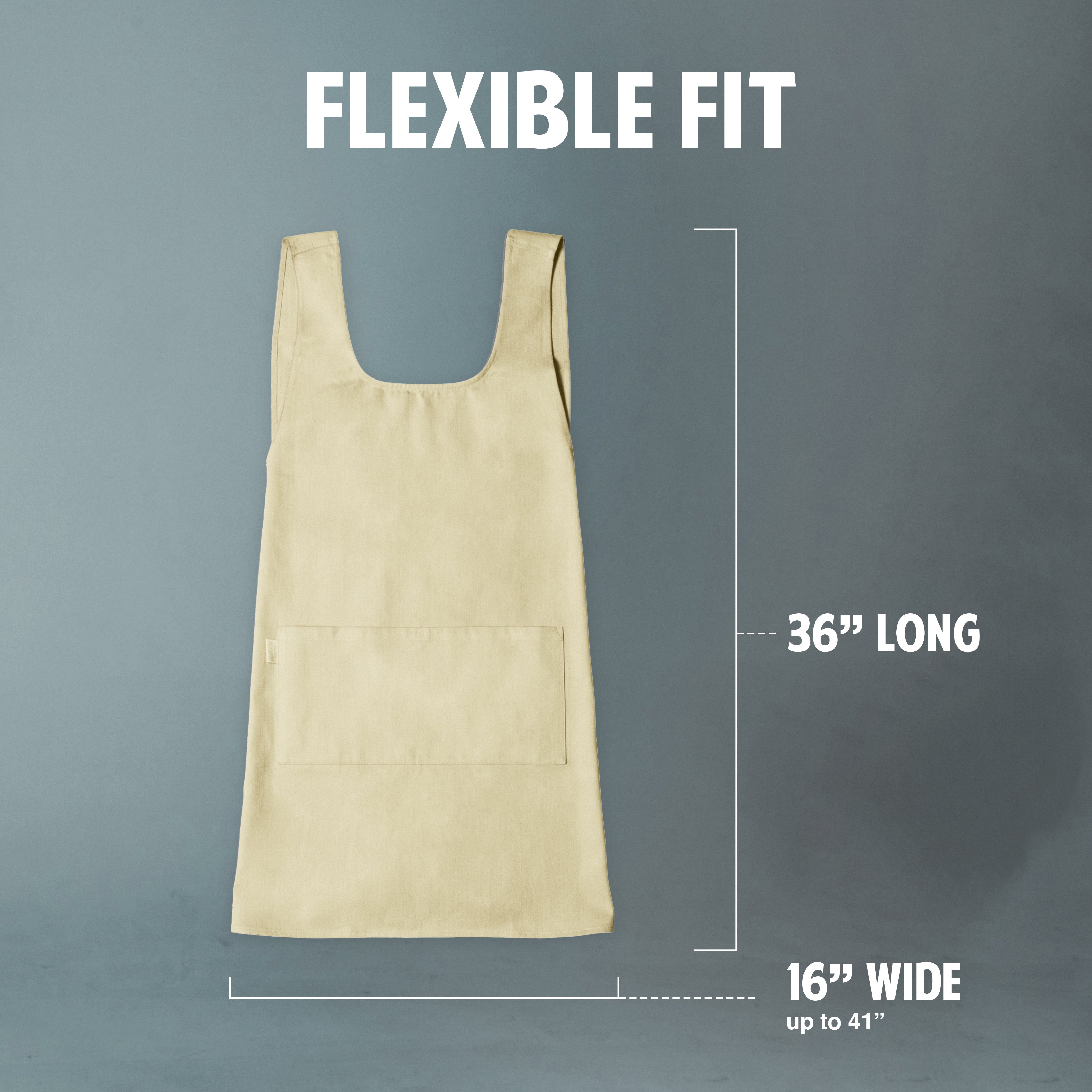 Hudson Durable Goods Smock Cross Back Apron for Women in Biscuit