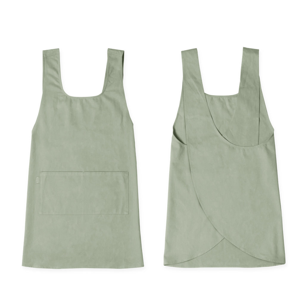Hudson Durable Goods Smock Cross Back Apron for Women in Eucalyptus