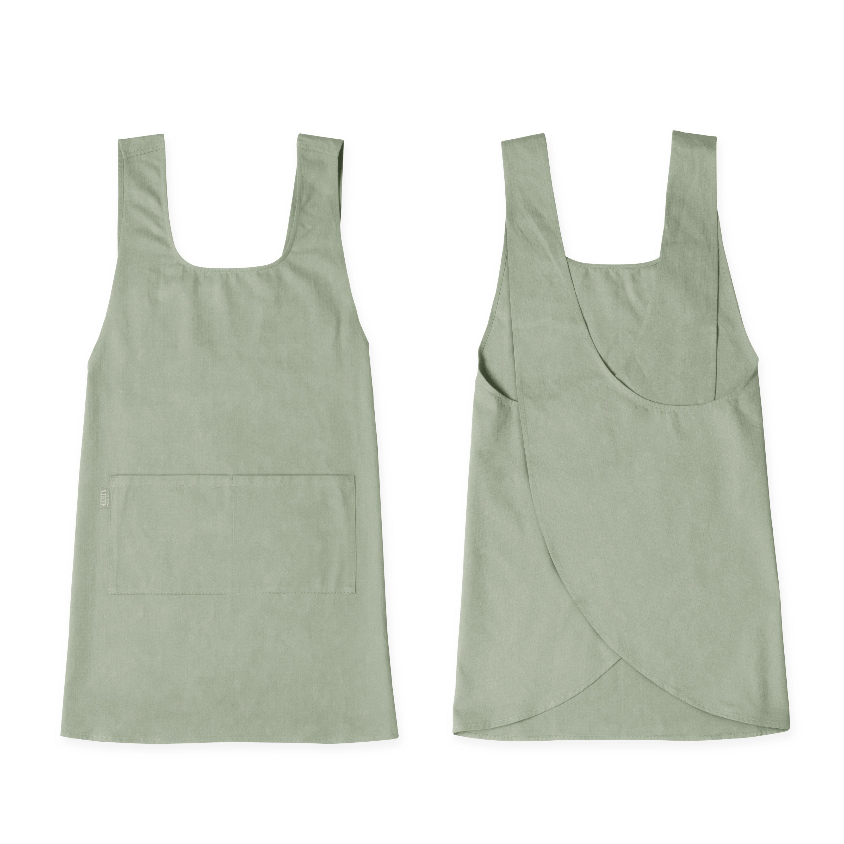 Hudson Durable Goods Smock Cross Back Apron for Women in Eucalyptus