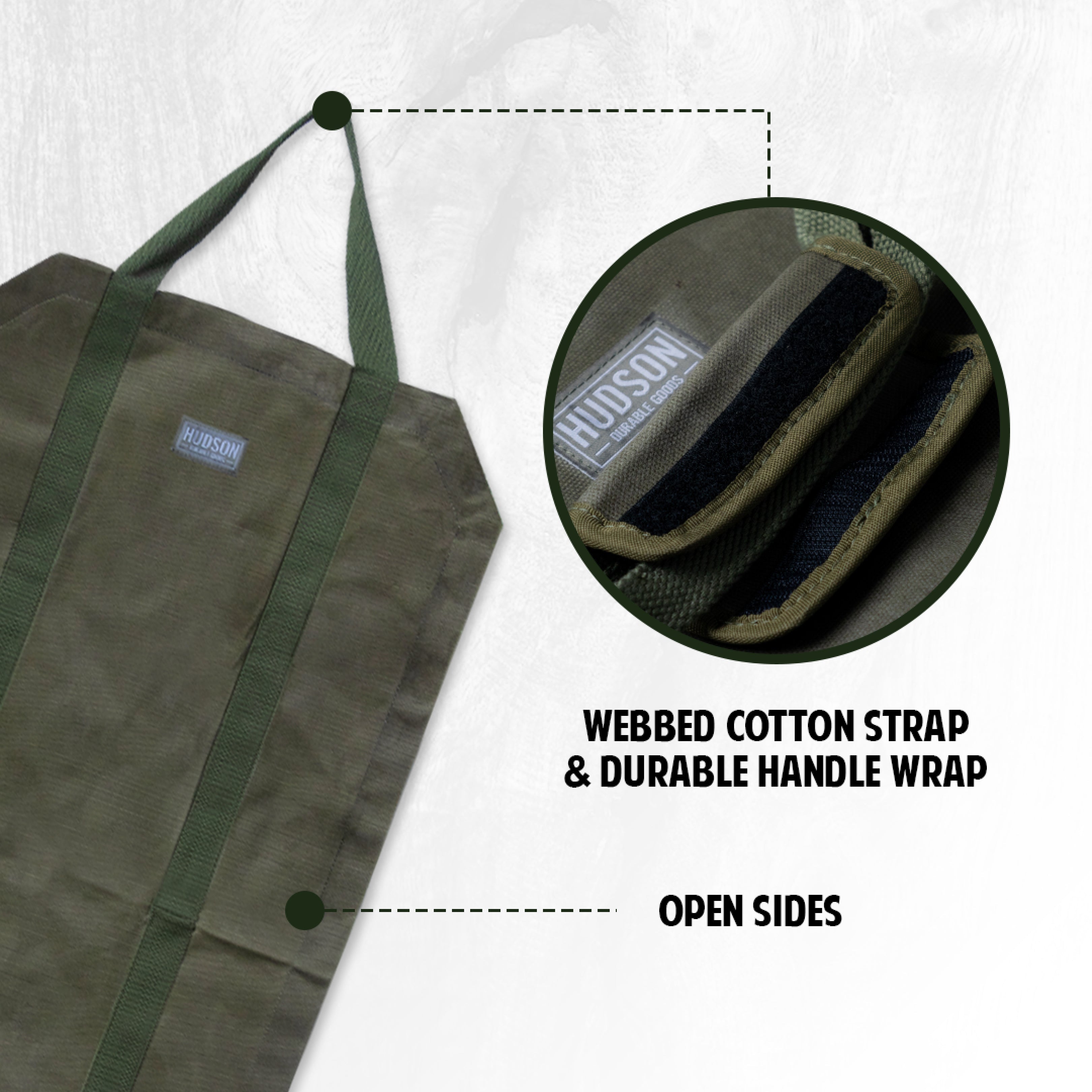Hudson Durable Goods Waxed Canvas Log Carrier