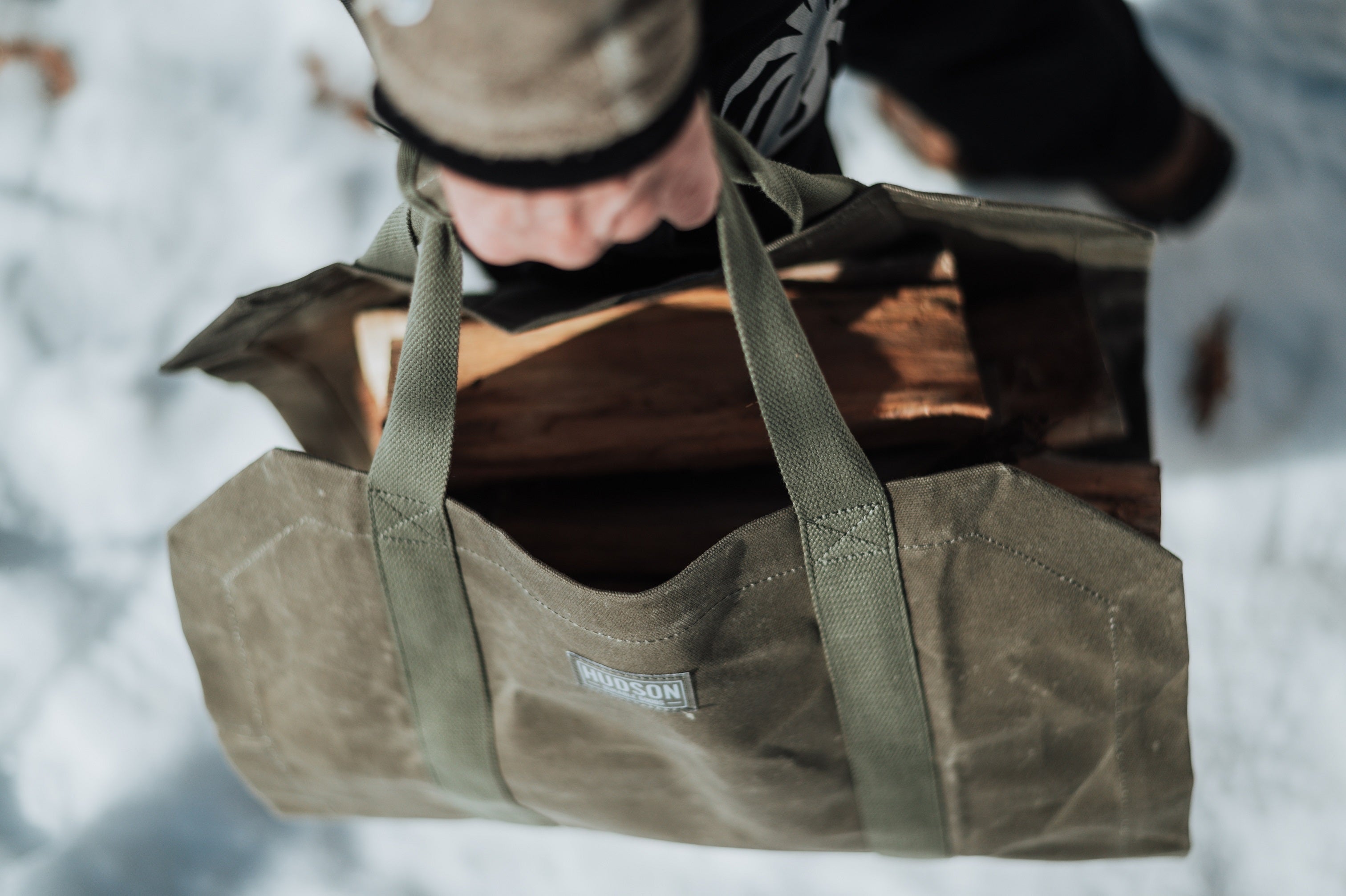 Hudson Durable Goods Waxed Canvas Log Carrier