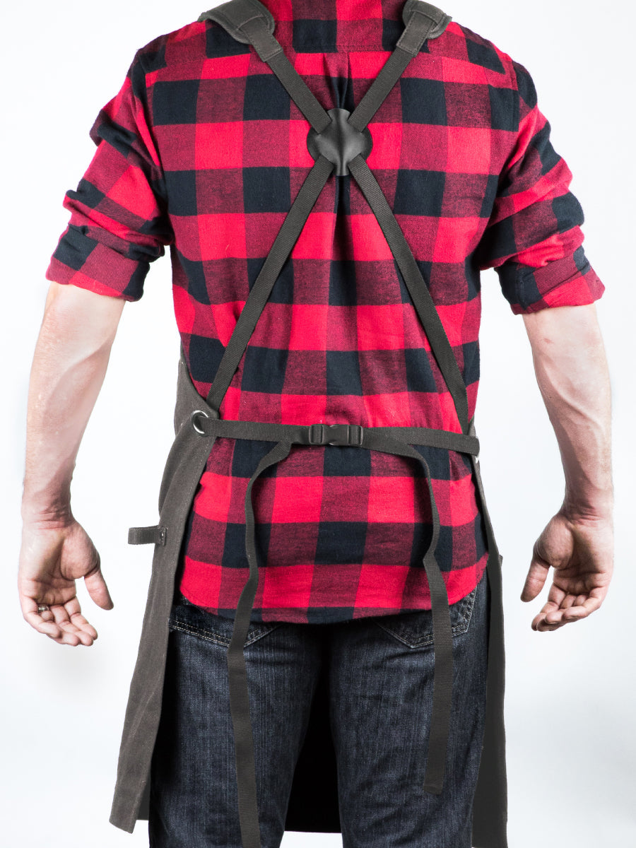 Heavy Duty 16 oz Waxed Canvas Tool Apron - DELUXE EDITION (Grey) - HDG901DG