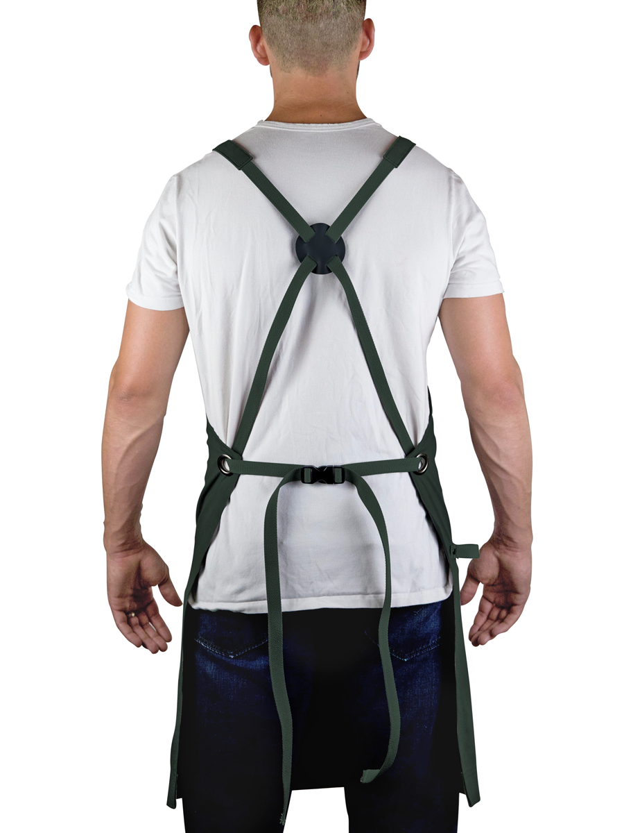Professional Grade Apron for Kitchen, Grill, and BBQ (Green) - HDG805GR
