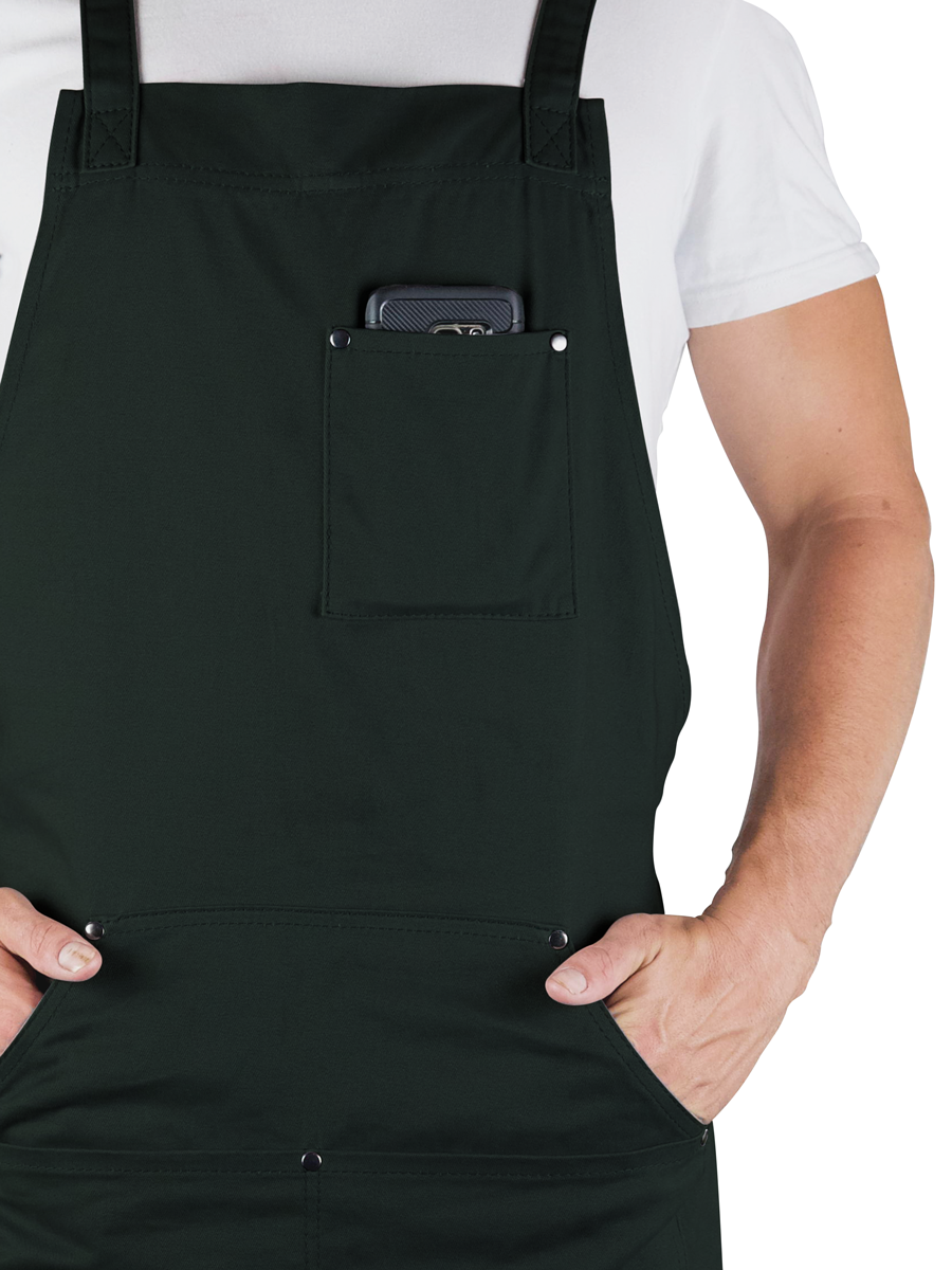 Professional Grade Apron for Kitchen, Grill, and BBQ (Green) - HDG805GR