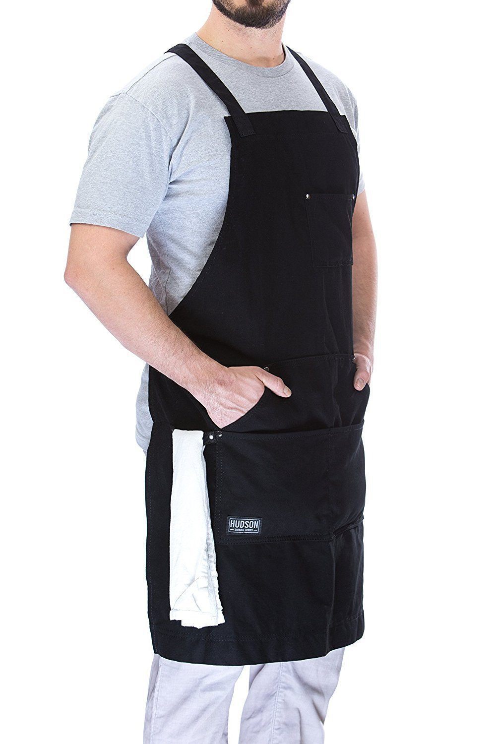 Professional Grade Apron for Kitchen, Grill, and BBQ (Black) - HDG805