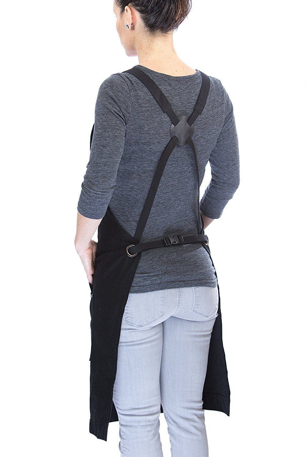 Professional Grade Apron for Kitchen, Grill, and BBQ (Black) - HDG805