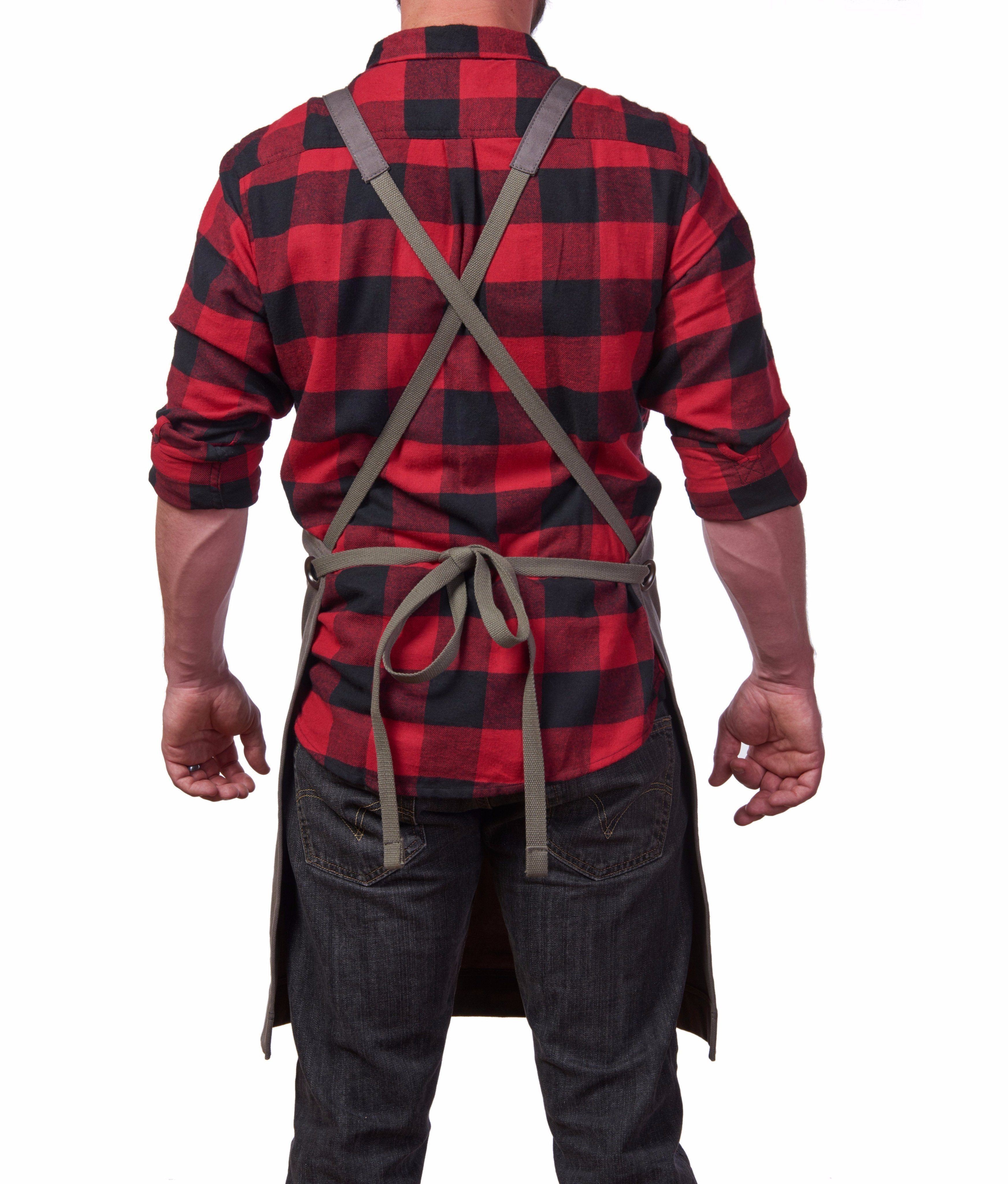 Heavy Duty 16 oz Waxed Canvas Work Apron (Grey) - HDG901G