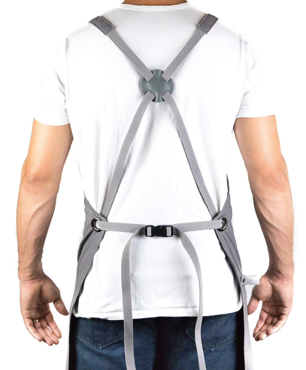 Professional Grade Apron for Kitchen, Grill, and BBQ (Grey) - HDG805G