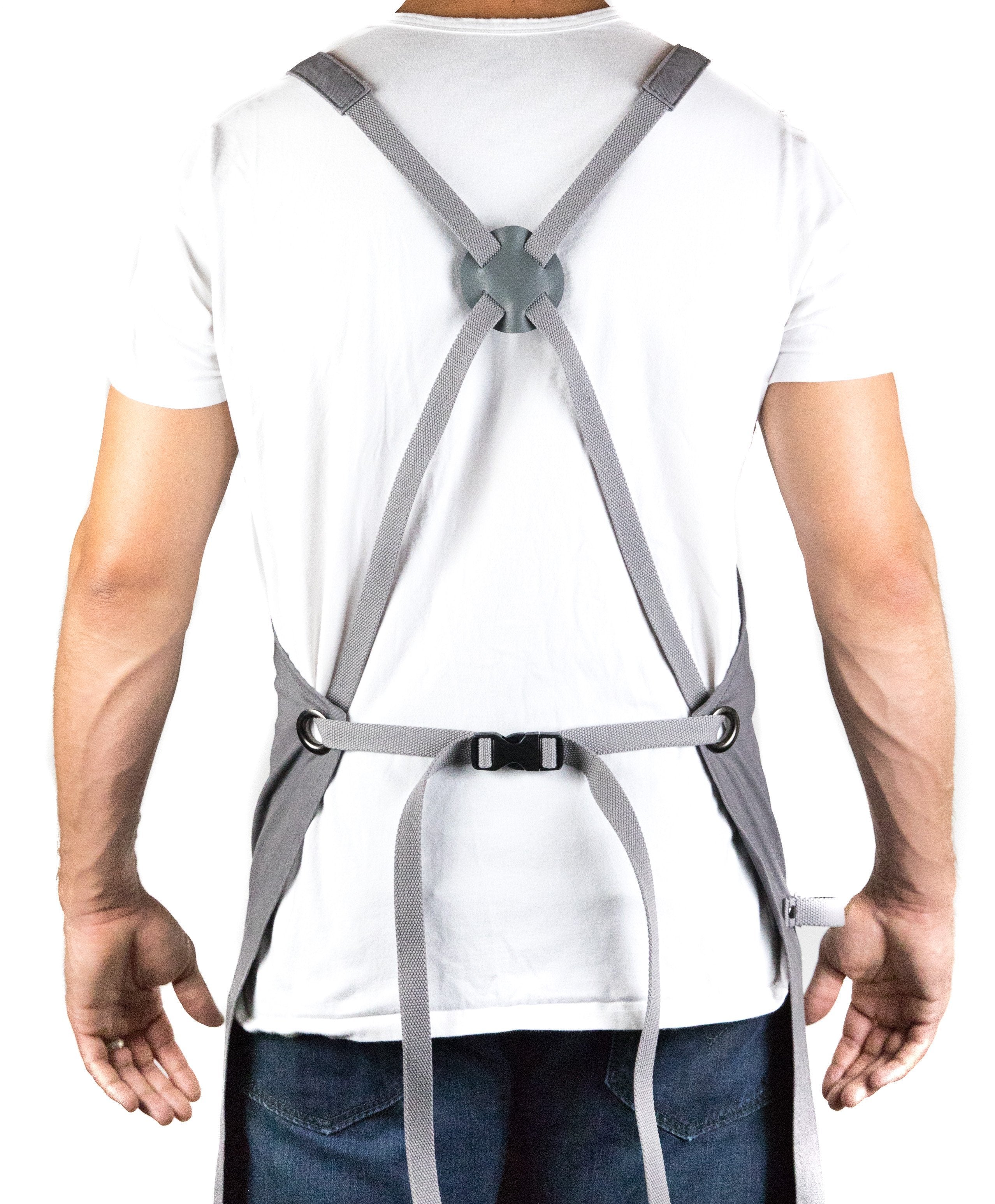 Professional Grade Apron for Kitchen, Grill, and BBQ (Grey) - HDG805G